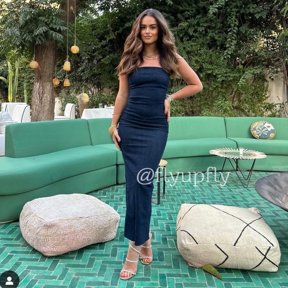 Zara * FITTED  DENIM DRESS BLUE - Picture 8 of 16